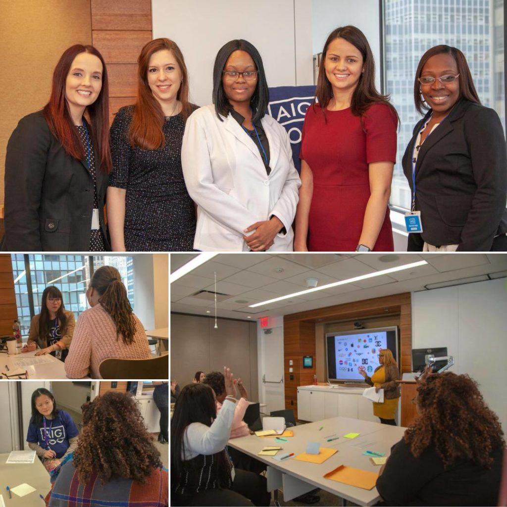 Photo collage featuring women participating in a corporate day with the First Step Job Training Program
